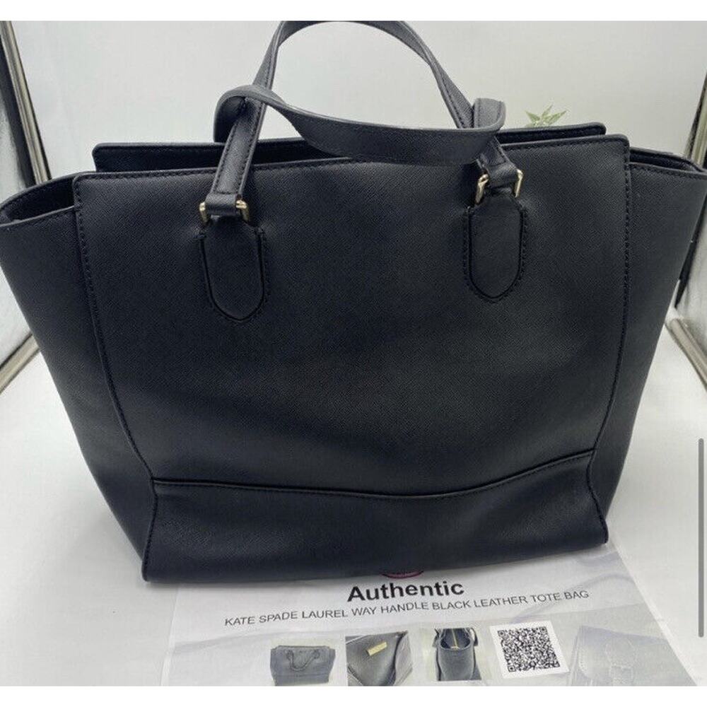 Authenticated Kate Spade Authenticated Black Laurel Way Hadlee Leather Satchel‎